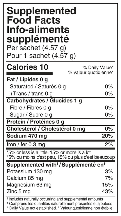 Supplemented Food Facts for Baseline Core, Berry Maple #49659803533559